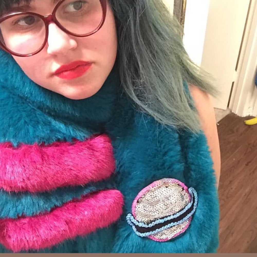 Sequin faux fur stole
